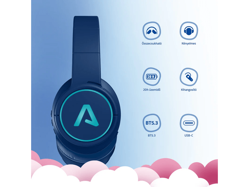 LAMAX GlowKid1 Gyerek fejhallgató, kék (LXGLOKIDLA)