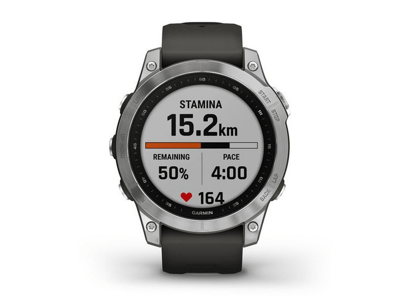 Garmin Fenix 7 Okosóra, Ezüst, Grafit színű szilikon szíj (010-02540-01)