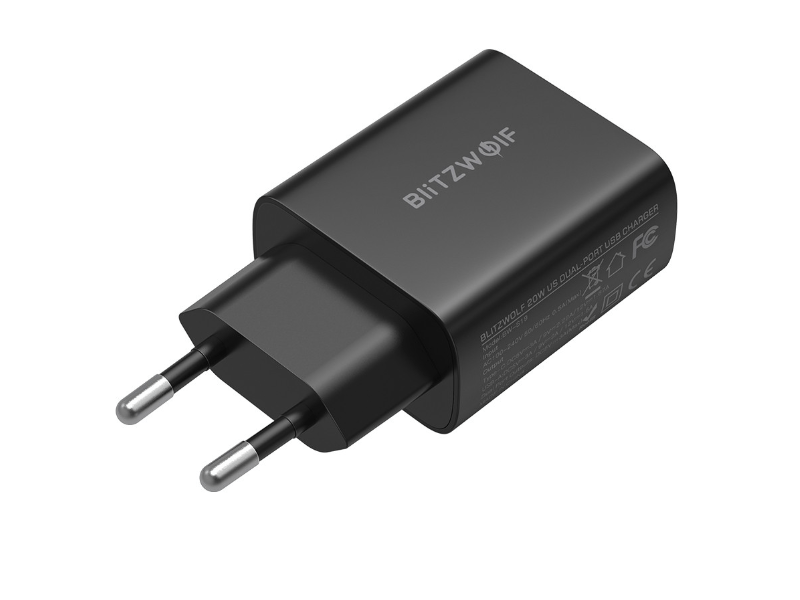 BLITZWOLF BW-S19 töltő adapter 20W 2 portos USB