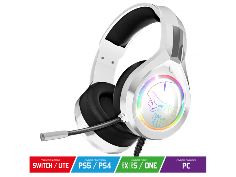 Spirit of Gamer PRO-H8 RGB Gaming fejhallgató, fehér (MIC-PH8WT)