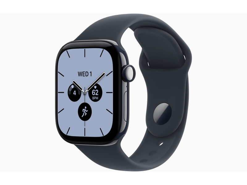 Apple Watch Series 12 GPS+Cellular, 42 mm éjszakakék kerámiatok, tengerészkék sportszíj, S/M (MJGY4MP/A)