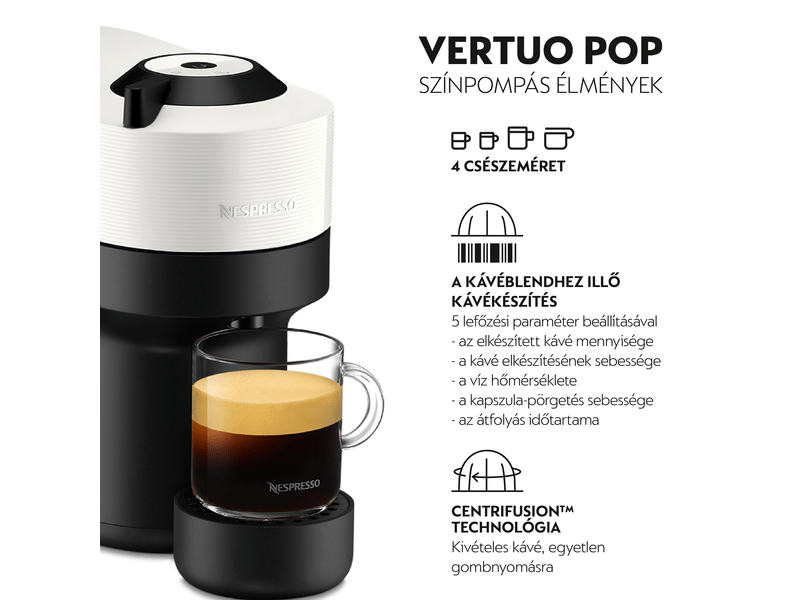 Vertuo Pop Kapszulás kávéfőző fehér