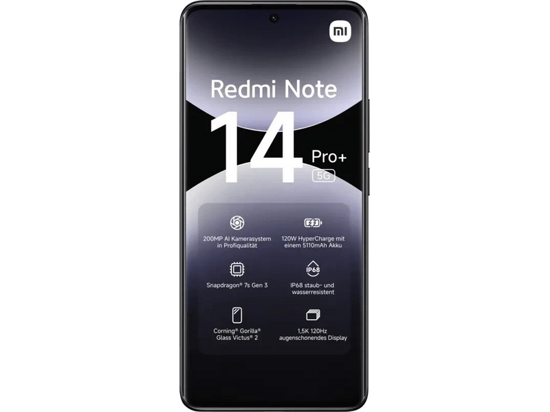Xiaomi Redmi Note 14 Pro + 5G 12/512GB Okostelefon, fekete (MZB0I9REU)