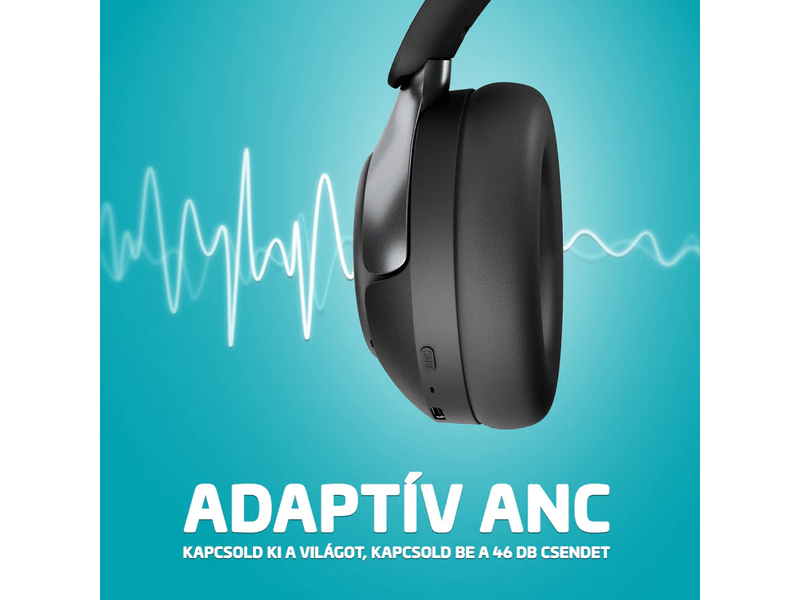 LAMAX HighComfort2 ANC Fejhallgató, fekete (LXOHMHIGC2ABA)
