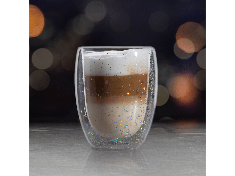 Vog & Arths 57176F Duplafalú üveg pohár, glitteres, 350 ml