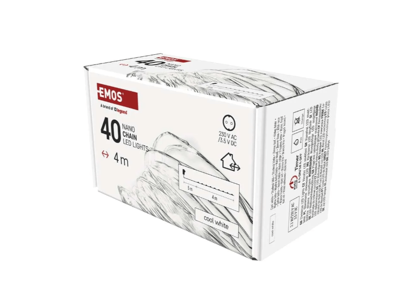 EMOS ZY1911T LED karácsonyi nano fényfüzér, ezüst, 4 m