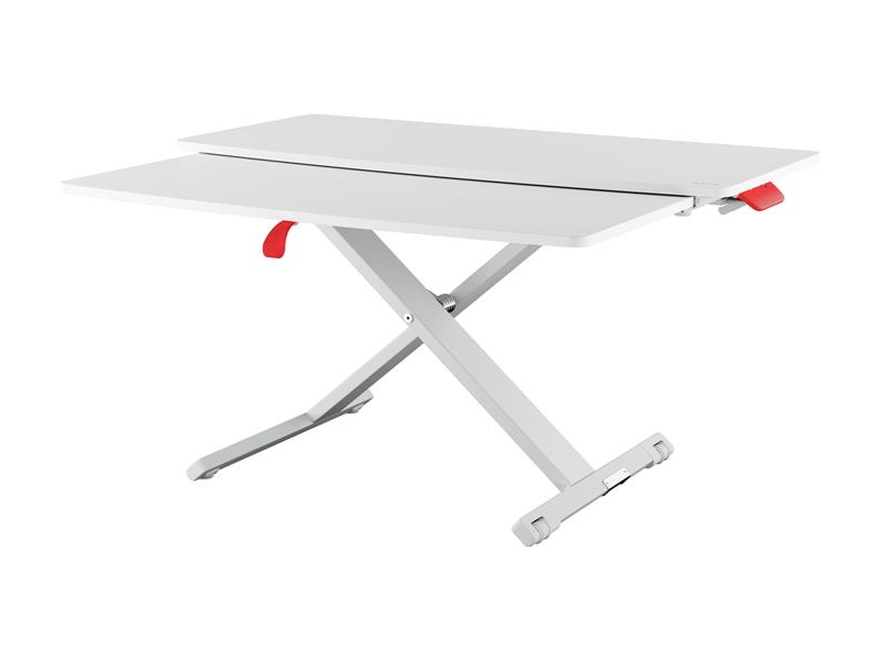 LEITZ Ülő/álló munkaállomás, kihúzható billentyűzettartóval, fehér