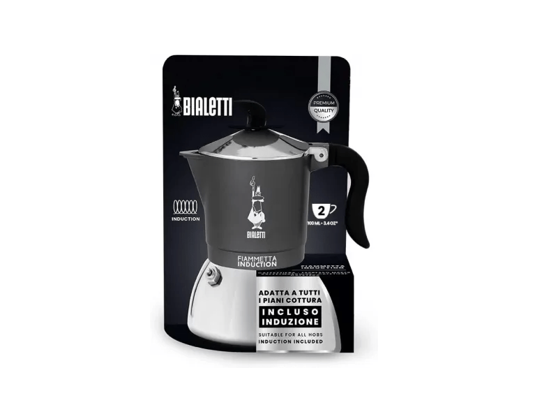 Bialetti Fiammetta indukciós kotyogós kávéfőző 2 adag, antracit (7148)