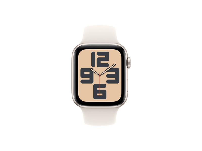 Apple Watch SE (2024) GPS + Cellular – 40 mm-es csillagfény alumíniumtok, csillagfény sportszíj - M/L (MXGK3QH/A)