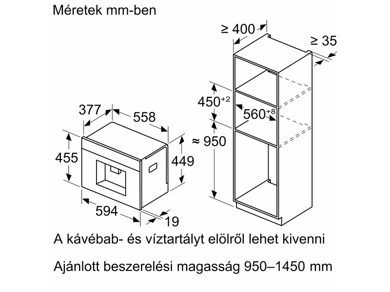 Bosch CTL7181B0 Beépíthető automata kávéfőző