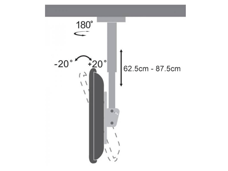 Sbox CPLB-28S Stropni nosač za monitor/TV 23"-42"