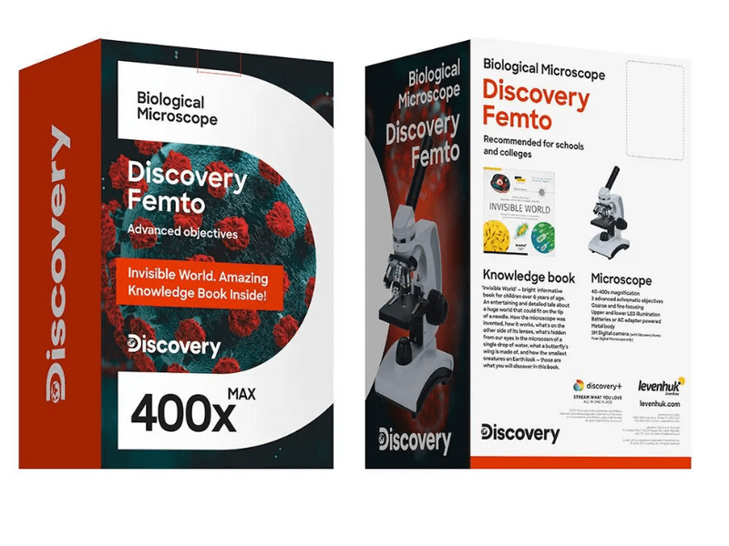 Levenhuk Discovery Femto Polar Microscope + a Láthatatlan világ című könyv (DPPD 79220)