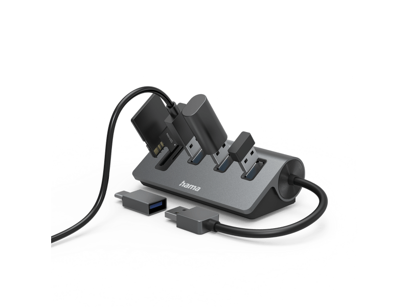 Hama 200140 USB 3.2 GEN1 HUB+čitač memorijskih kartica+USB-C OTG adapter
