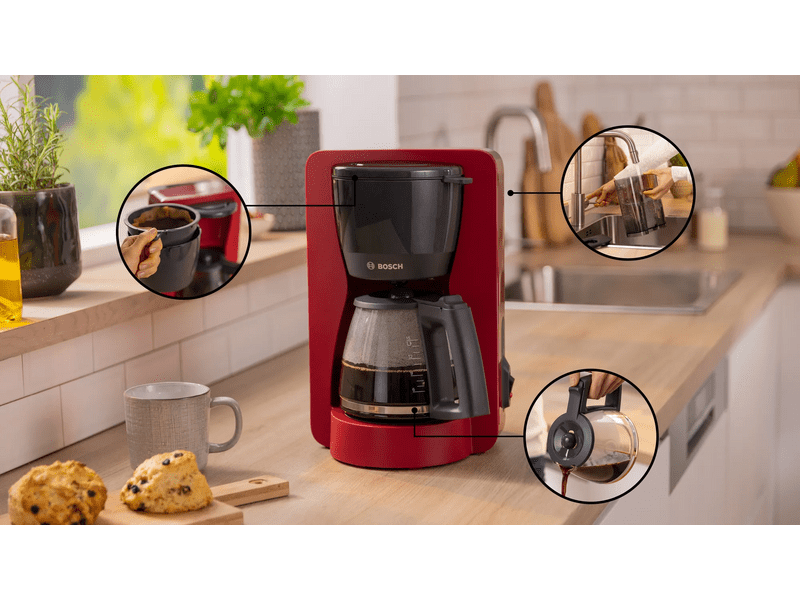 Bosch MyMoment Kávéfőző, Piros (TKA2M114)