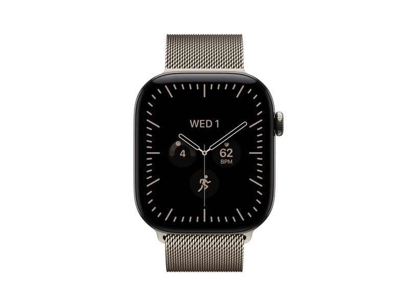Apple Watch Series 12 GPS+Cellular, 46 mm natúr titán tok, milánói szíj, M/L (MJGQ4MP/A)
