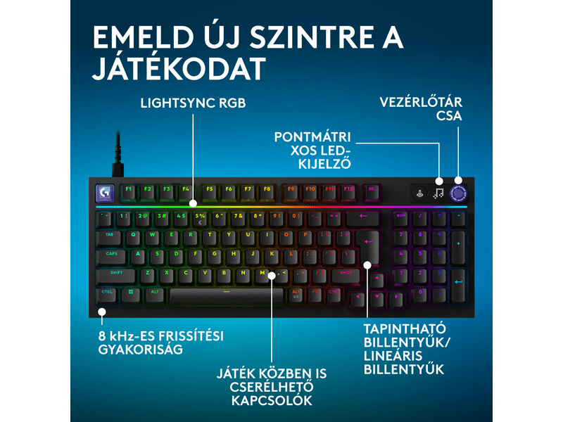Logitech G316 X Gamer billentyűzet, HU, fekete (920-014204)