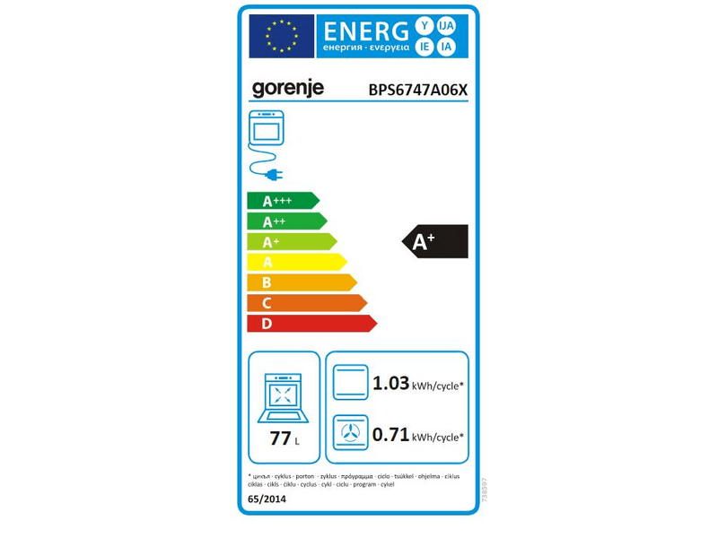 Gorenje BPS6747A06X Beépíthető sütő