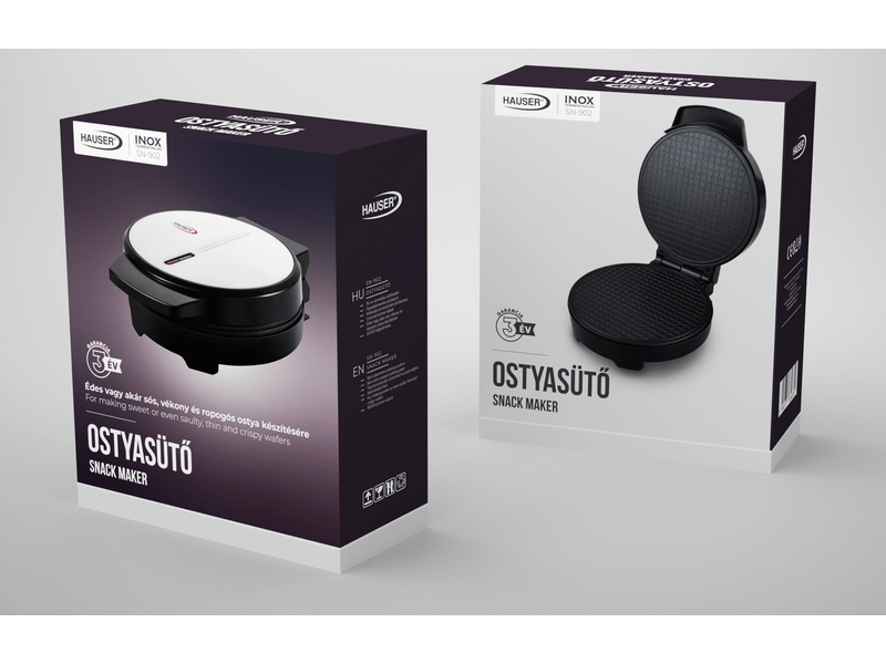 Hauser SN-902 Ostyasütő, fekete/inox