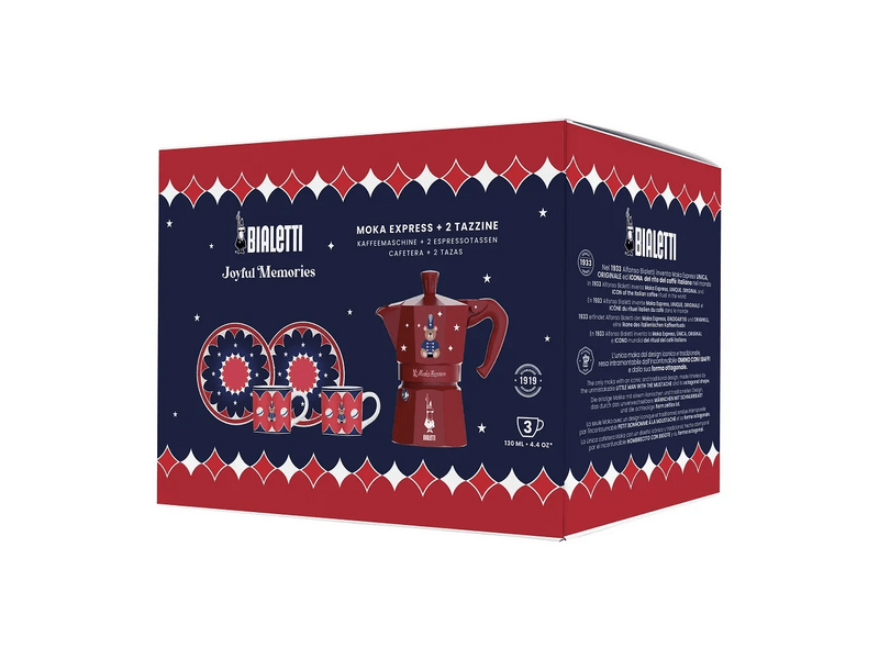 Bialetti Moka Express kotyogós kávéfőző, karácsonyi maci + csésze szett, 2db (5317)