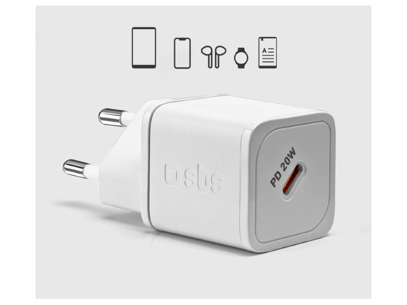 SBS NanoTube GaN 20W töltő, fehér (TETRGAN1C20W)