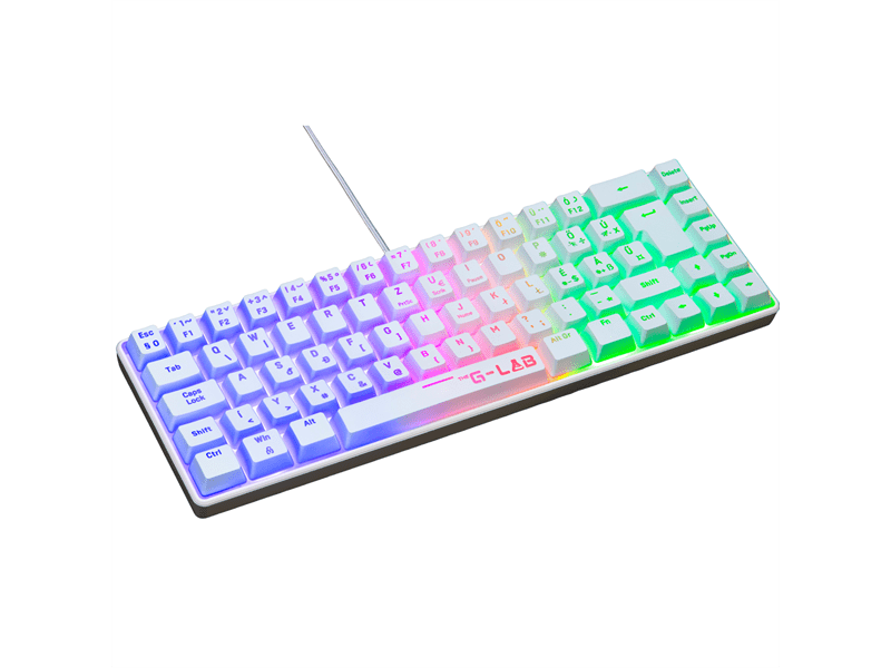 The G-Lab HYDROGEN Gaming billentyűzet, fehér (KEYZ-HYDROGEN-W/HU)