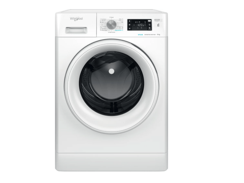 Whirlpool szabadonálló elöltöltős mosógép, 8,0 kg, fehér (FFB8258WVEE)