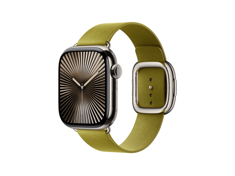 Apple Watch 42 mm-es zöldessárga szíj modern csattal, M (MXW73ZM/A)