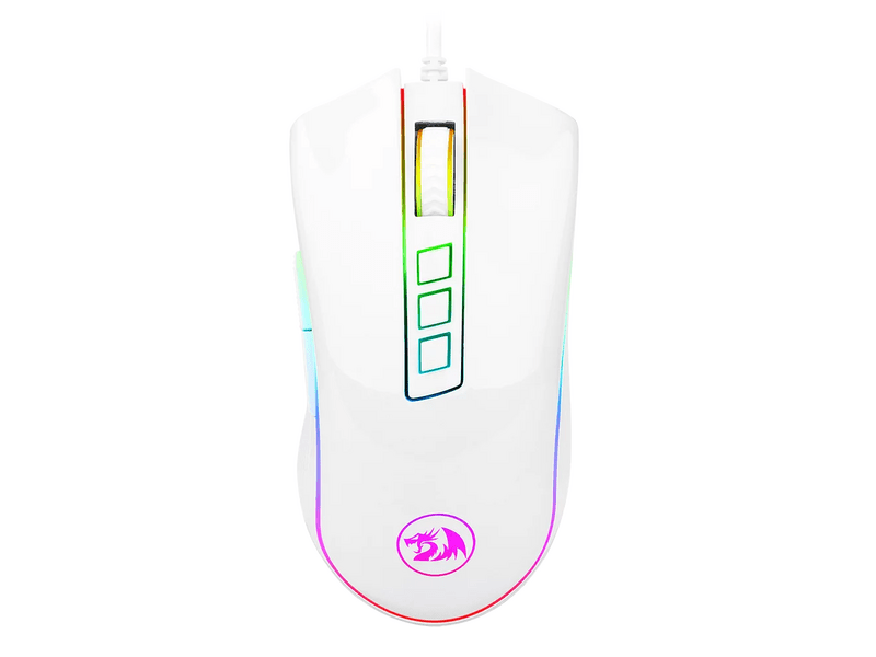 Redragon Cobra RGB Gaming egér, Fehér (M711W)