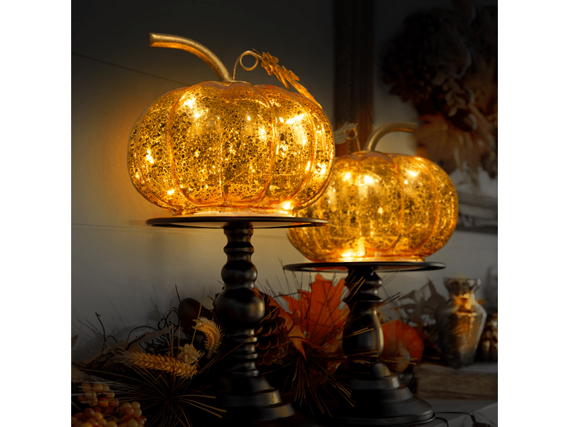 Family 58132 Halloween-i világító tök - 10 microLED - elemes