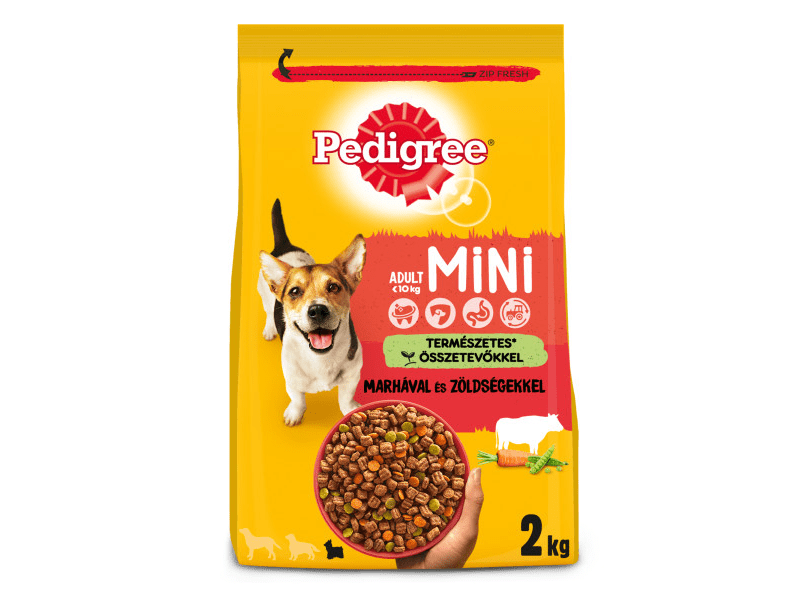 Pedigree száraztáp marhahússal és zöldségekkel kistestű felnőtt kutyák számára, 2 kg (376385)