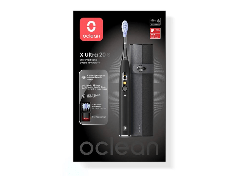 Oclean X Ultra 20S szónikus fogkefe szett, fekete