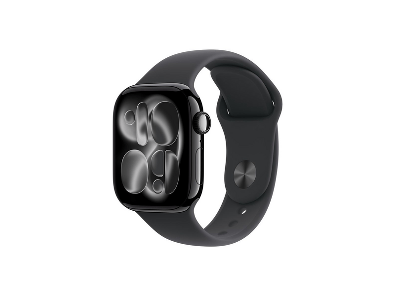 Apple Watch Series 11 GPS + Cellular, 42 mm-es kozmoszfekete alumiumtok, fekete sportszíj, S/M (MF834MP/A)