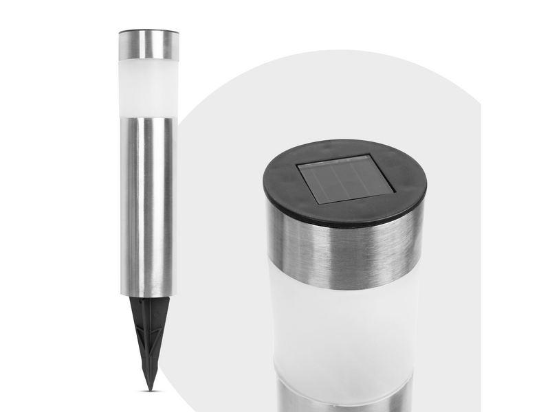 Garden of Eden Leszúrható fém szolár lámpa- opál, hidegfehér