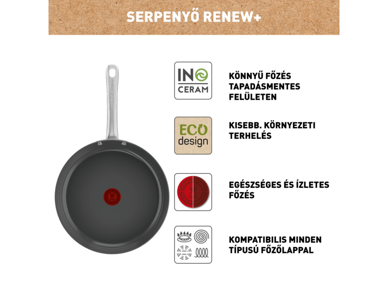 Tefal Renew+ C4240743 serpenyő, 30 cm