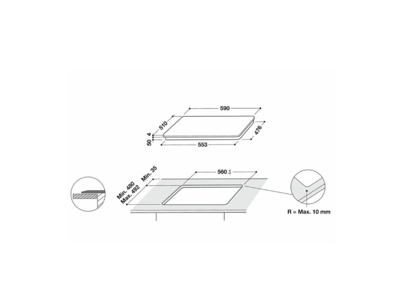 Whirlpool WOI4S8CM1SWA Beépíthető sütő + Whirlpool WL S5360 BF/W Beépíthető indukciós főzőlap