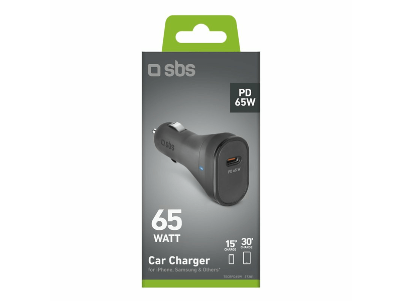 SBS  USBC autóadapter 65W, fekete