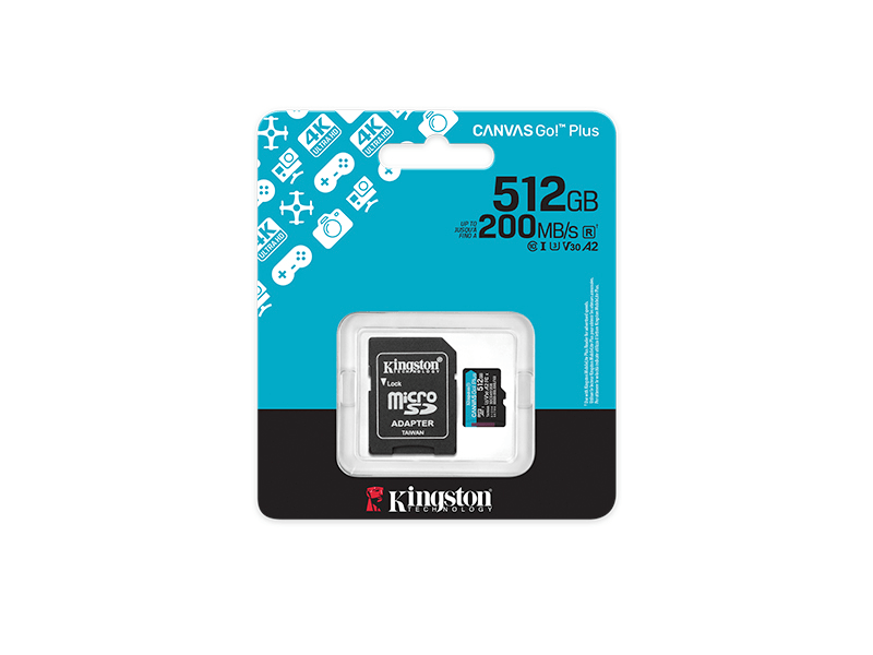 Kingston Canvas Go Plus microSD kártya, 512 GB (SDCG4/512GB)