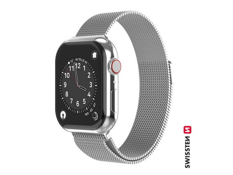 Swissten Apple Watch milánói szíj, 38-40 mm, ezüst (46000202)