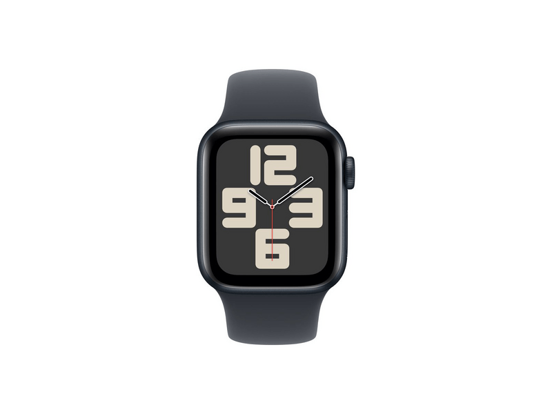 Apple Watch SE (2024) GPS + Cellular – 40 mm-es éjfekete alumíniumtok, fekete sportszíj - M/L (MXGD3QH/A)
