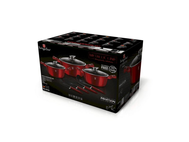 Berlinger BH/6150A Metallic Burgundy 10 részes edénykészlet