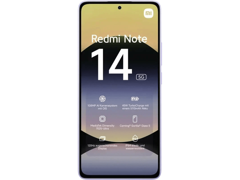 Xiaomi Redmi Note 14 5G 8/256GB Okostelefon, lila (MZB0IO1EU)