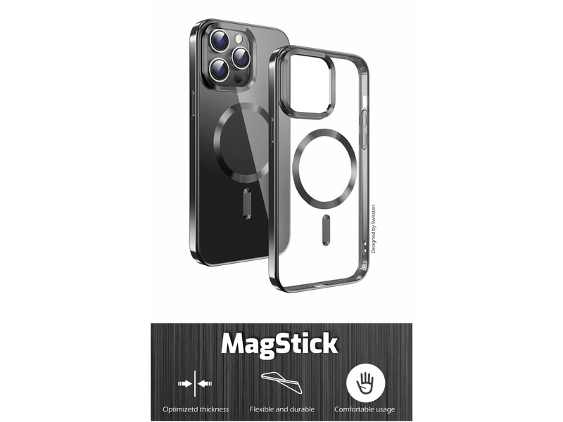 Swissten Clear Jelly MagStick Metallic iPhone 15 maska (36500114)