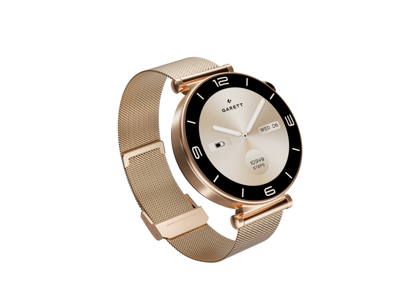 Garett Rose Gold Mesh acél női okosóra