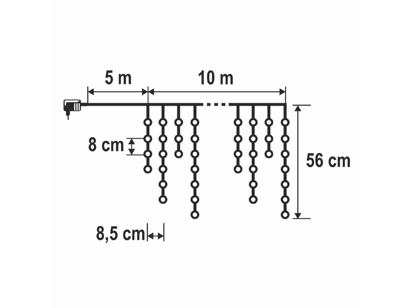 Home KKF600D10M LED-es sziporkázó fényfüggöny, 600 db melegfehér