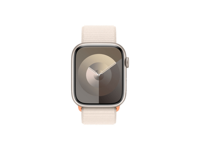 Apple Watch Series 9 (2023) GPS – 45 mm-es csillagfény alumíniumtok, csillagfény sportpánt (MR983QH/A)