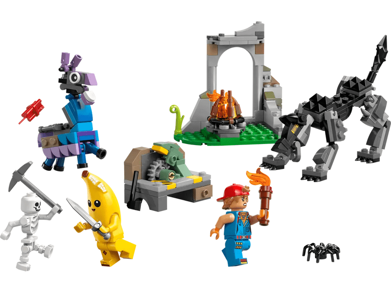 LEGO® Fortnite® Peely és Sparkplug táborhelye (77075)