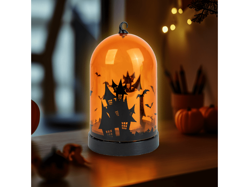 Halloween LED dekor narancs 8 x 12,5 cm