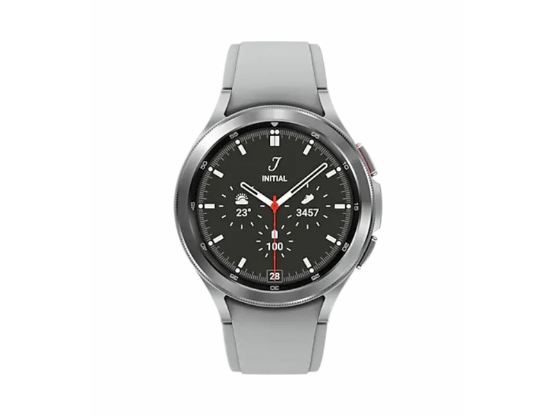 Samsung Galaxy Watch 4 Classic SM-R890NZSAEUE 46 mm Okosóra, ezüst + Samsung Galaxy Fit2 Aktivitásmérő, Piros (SM-R220NZRAEUE)