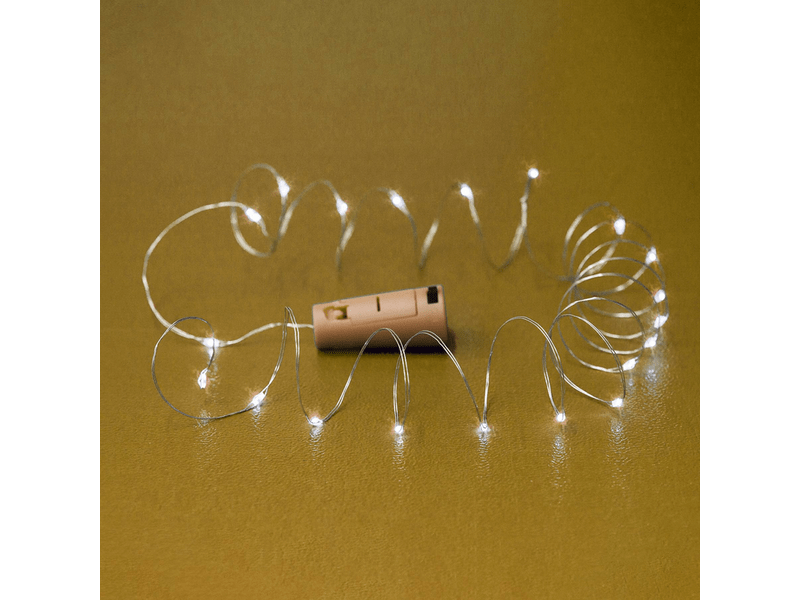 Micro LED-es elemes füzér, melegfehér (MLD 20/WW)