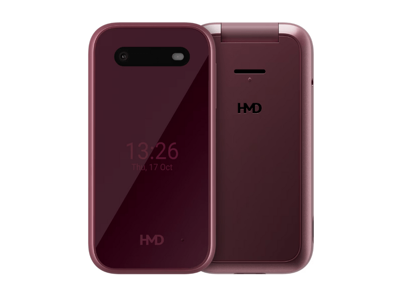 HMD 2660 Flip 4G Mobiltelefon, málnapiros (1GF033CPC1L04)